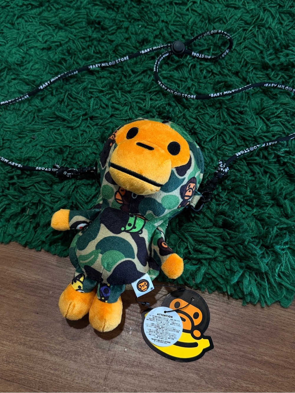 BAPE Baby Milo Camo Plush Phone Holder Crossbody – Brand New